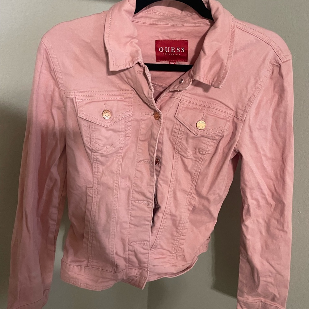 GUESS Light Pink Jean Jacket for Women